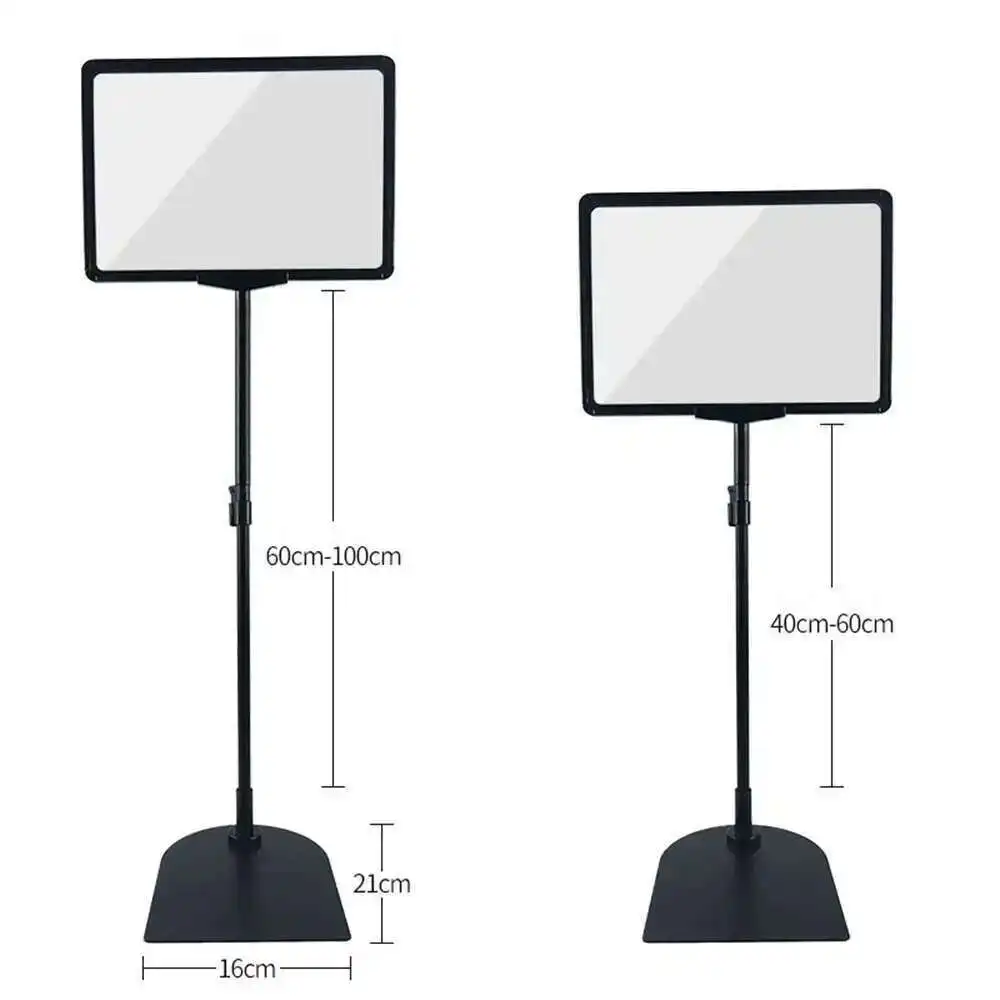 A4 Height Adjustable Stainless Steel Poster Display Frame Promotion Sign Holder Cardboard Display Racks Stand