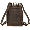 Genuine Leather Backpack Men Vintage Crazy Horse Leather Bucket Daypack Large Capacity Male Travel Backpack School Bags 4