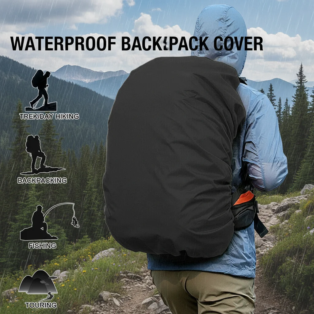 20-80L Adjustable Waterproof Dustproof Backpack Sport Hiking Cover Bag ...