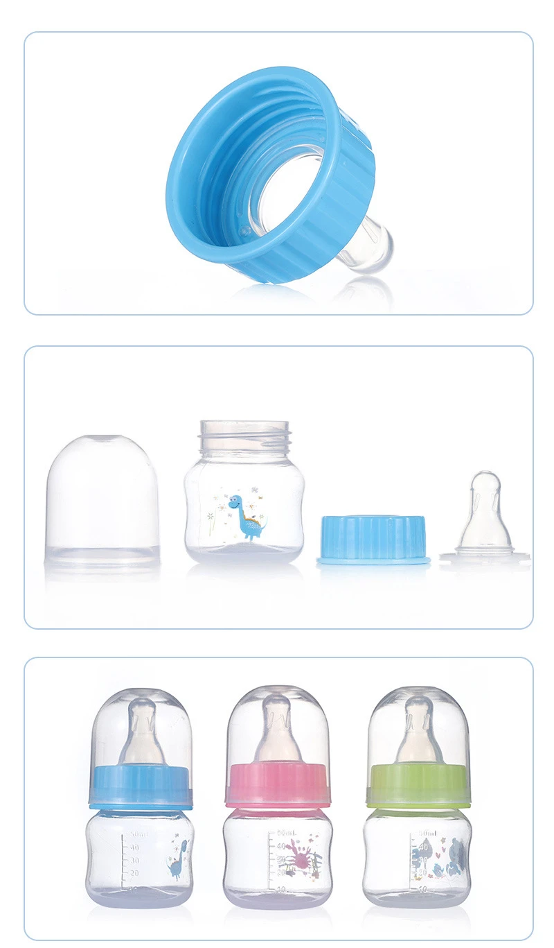 50ML Mini Baby Bottle Portable Feeding Bottles for Newborn Baby Safe