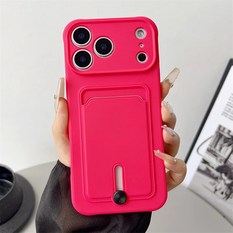 Vibrant Candy Color Shockproof Wallet-Style Silicone Phone Case