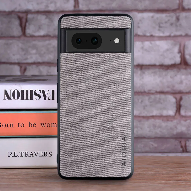 thumbnail image 1 of Luxury Textile Leather Case for Google Pixel 8 Pro 7 7A 6 6A 5 5A 4 XL 4A 5G Soft TPU with Hard PC 3in1 material Phone Cover, 1 of 5