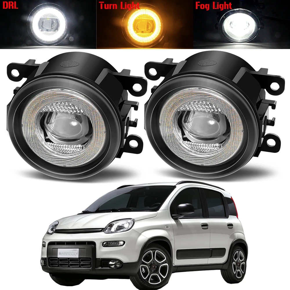 3In1 Fendinebbia Auto Led Angel Eye Fendinebbia Indicatore Di Direzione Luce Di Marcia Diurna Per Fiat Panda 319 Panda 4X4 Trekking 2012-2018