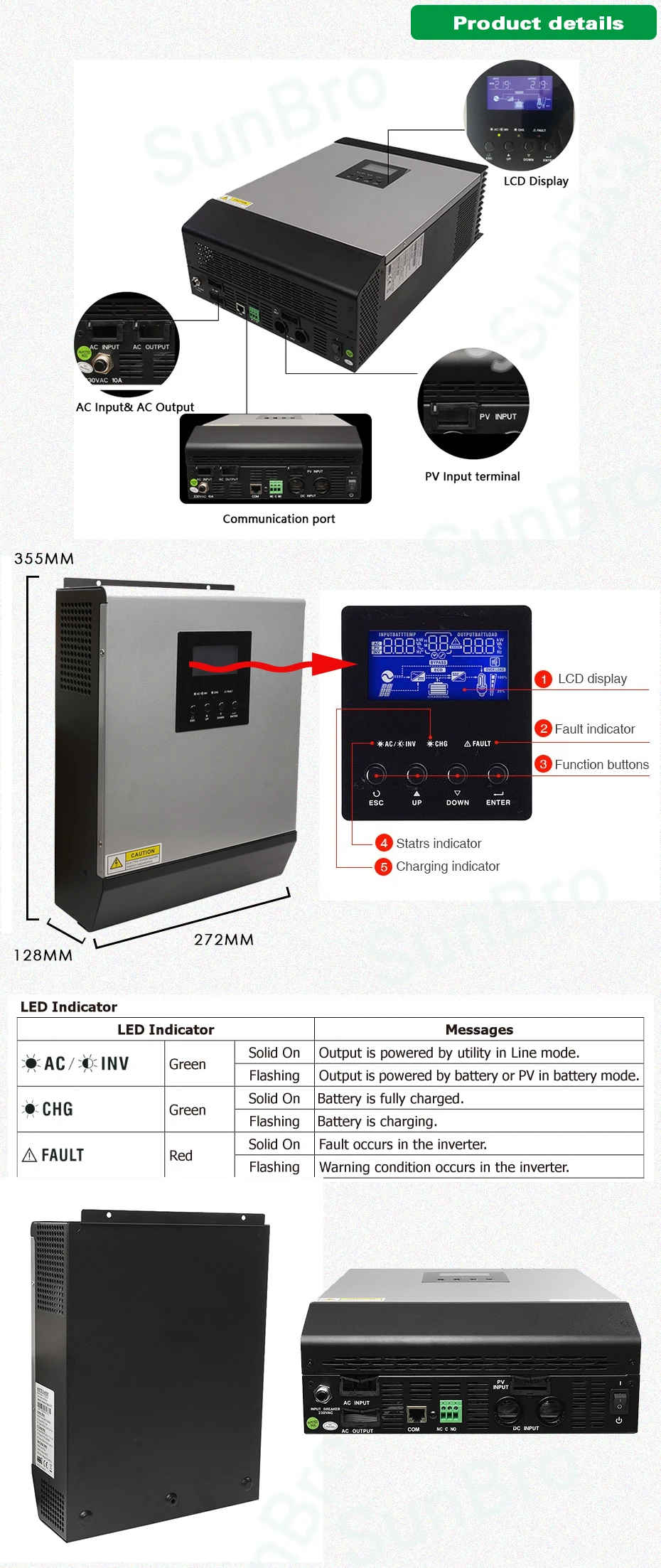 Fora da Grade Controlador de Carregador Construir em 50a Onda Senoidal Pura Híbrido Inversor Solar Pwm 3000va 24vdc 110v 220vac Computers & Electronics