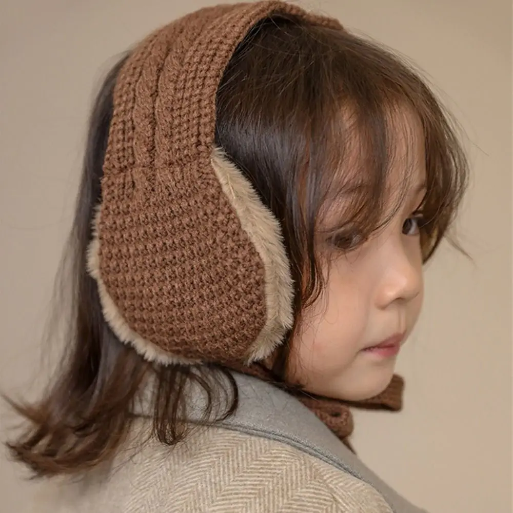 Winter Strappy Earmuffs for Children Knitted Thicken Warm Ear-Muffs Boys Girls Earflaps Kids Solid Color Ear Warmer children earmuffs