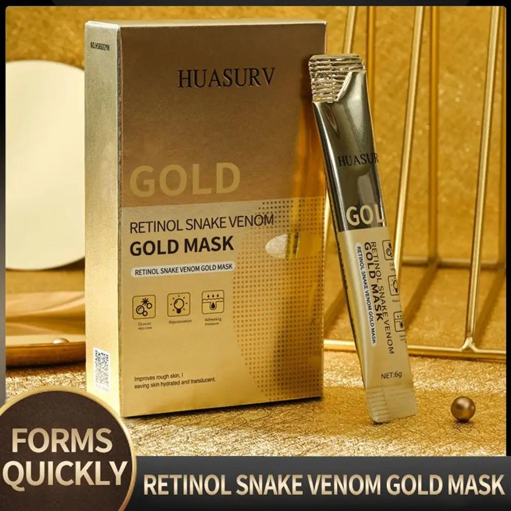 Retinol snake peptide collagen gold mask hydrating, moisturizing, and boxed tearing skin shrinking mask care C0V2