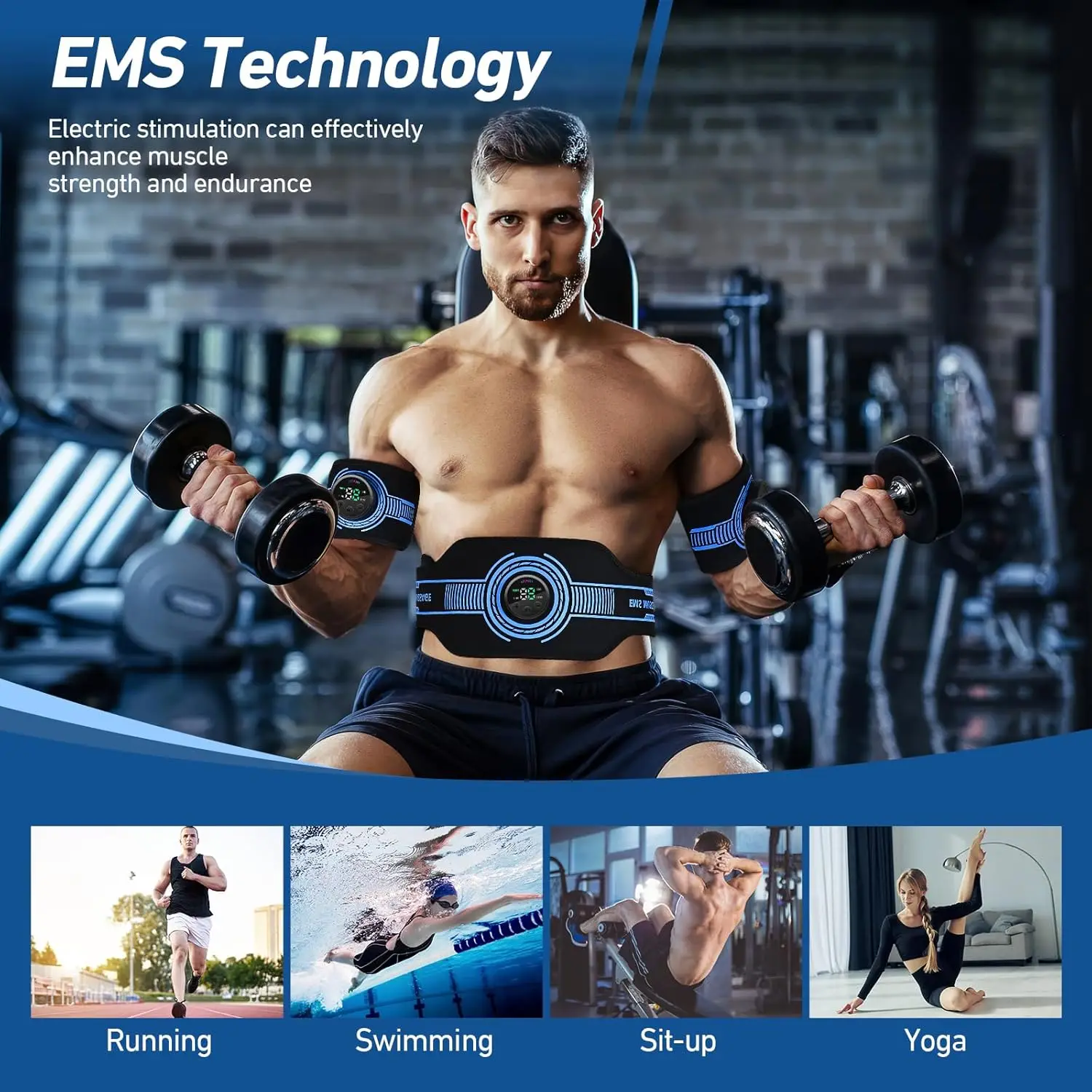 ABS Stimulator Ab Machine Abdominal Toning Belt Workout Portable Ab Stimulator Home Office Fitness Workout Equipment For Abdomen