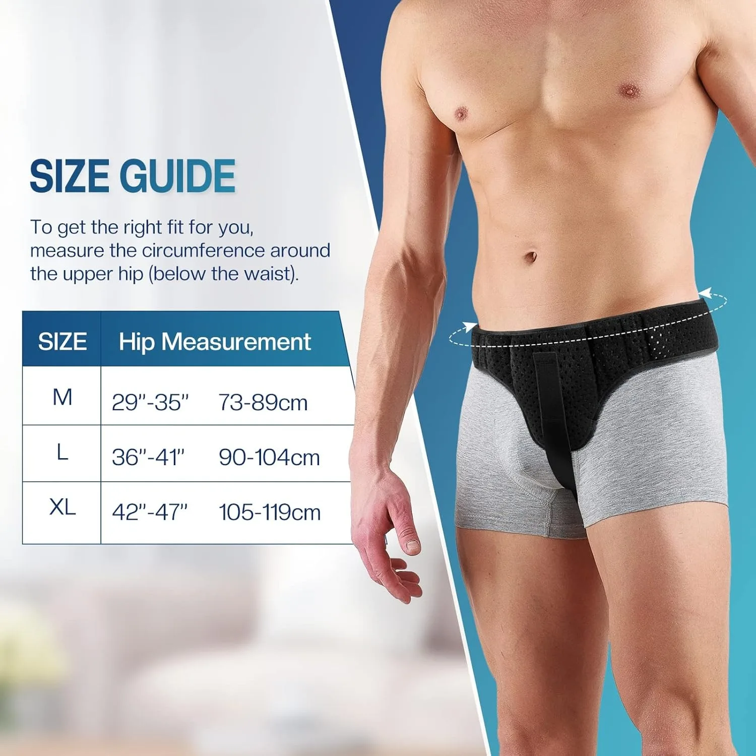 Groin Protector Hernia Belt for Men & Women Left/Right Side Inguinal Hernia Support Removable Compression Pads