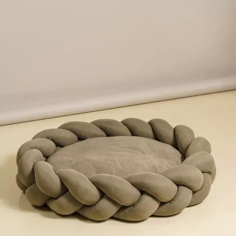 45-60cm Twist Shape Mat Luxury Dog Bed With Removable Cover Dog Cat Cushion Bed