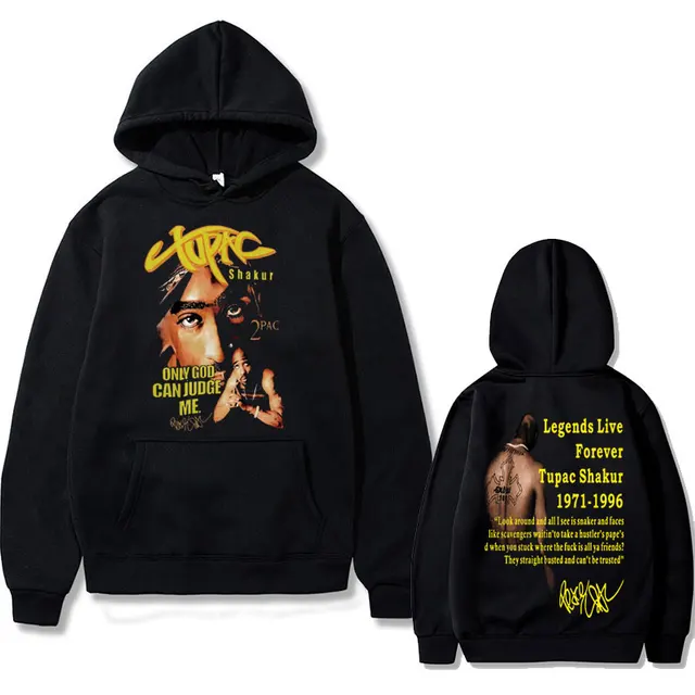 Sudadera con capucha de rapero Tupac 2pac para hombre y mujer, masculina de  estilo Vintage ropa de calle, jersey de gran tamaño a la moda, color negro,  nueva - AliExpress