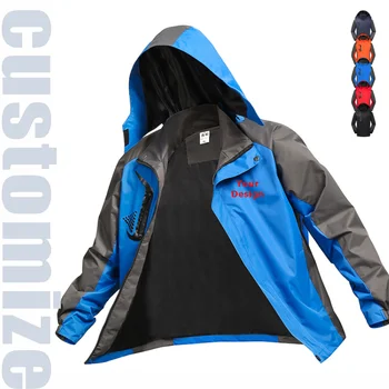 Outdoor Hiking Jacket Men Autumn Thermal Waterproof Windproof Hooded Jackets Customized DIY Group Clothing Camping Clothes