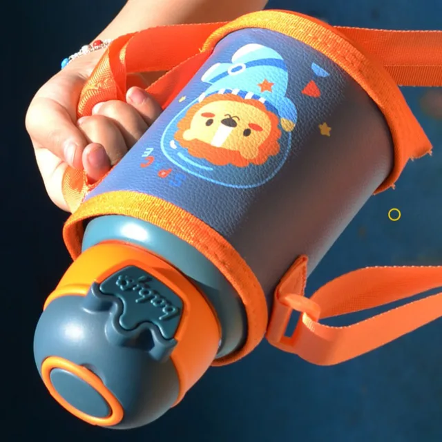 480ml Kids Thermos Bottle Cute Children's Thermal Water Bottle with Straw Stainless Steel Thermos Mug for Kid Portable Water Cup 2