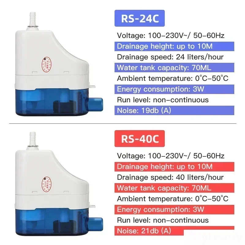 รูปสินค้า 220V 24L/H 40L/H อัตโนมัติ ULTRA-Quiet คอนเดนเสทปั๊ม RS-24C/40C คอนเดนเสทปั๊มยก 1-3P ON-Hook Air Conditioner ระบายน้ํา