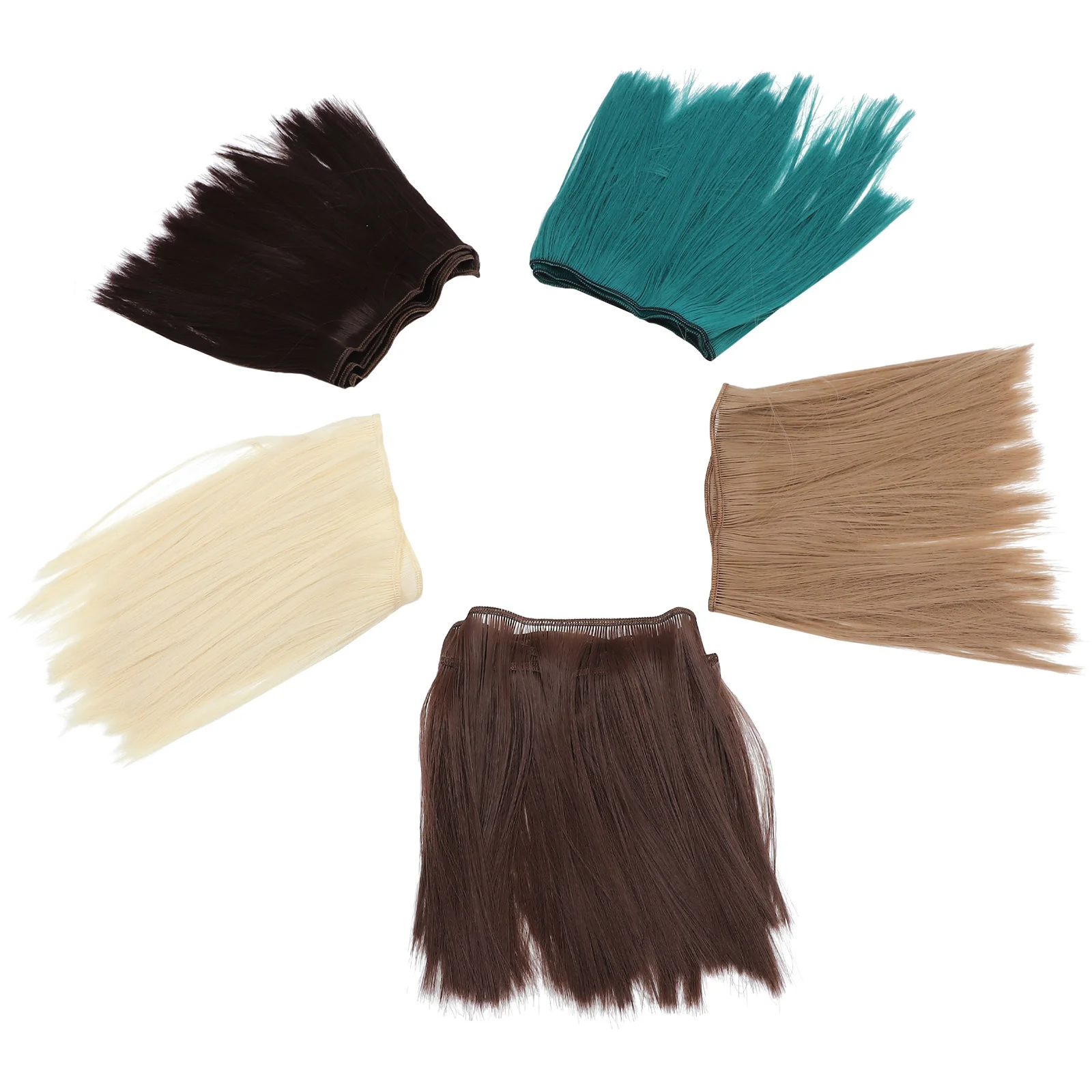 

BJD Dolls Synthetic Hair Wefts in 5 Colors for DIY Wig Making and Doll Decoration