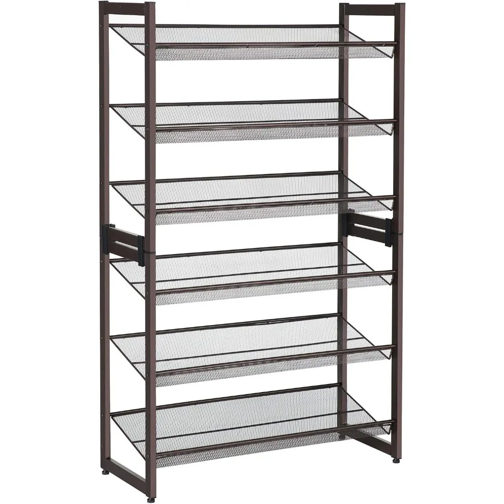 

6-Tier Shoe Rack Storage, Metal Shoe Organizer Stand for Garage, Entryway, Set of 2 3-Tier Stackable Shoe Rack Shelf