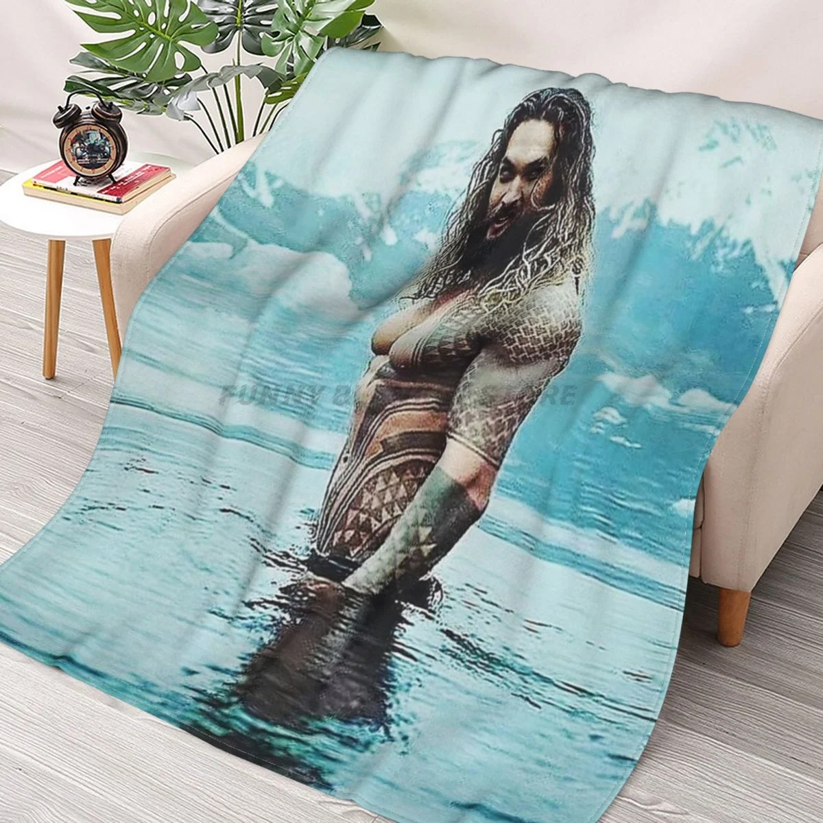 

Jason Momoa Throws Blankets Collage Flannel Ultra-Soft Warm picnic blanket bedspread on the bed