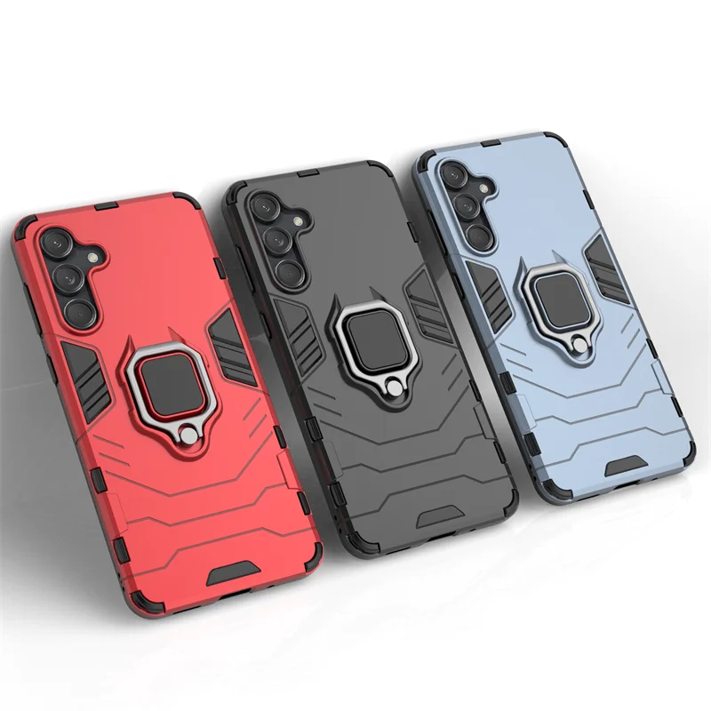 Enhanced Shockproof Armor Phone Case with Metal Ring Holder