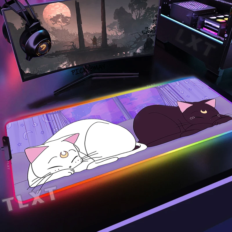 RGB grande, Mousepad LED Kawaii, Almofada de