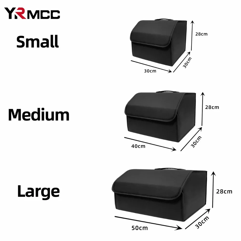 Car Storage Organizer Box Carpet Tape Sticker Folding PU Leather Large Capacity Cars Stowing Tidying Fixed Self Adhesive Sticker