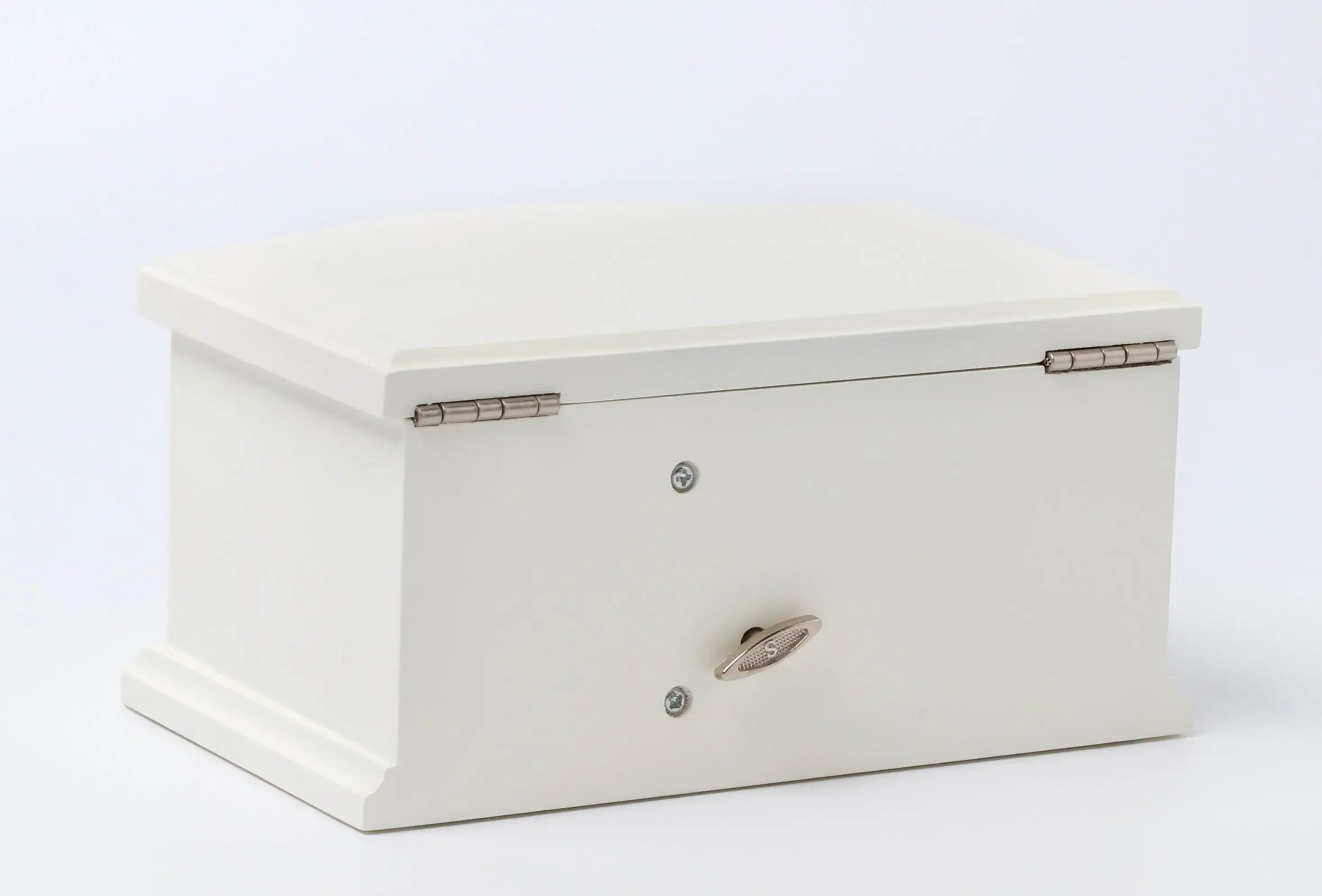 Wooden Ballerina White Musical Jewelry Box with Mirror&Tassel