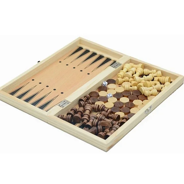 3 en 1 jeux de Table de fête dés échecs Backgammon conseil divertissement jeux de voyage dames échecs 3
