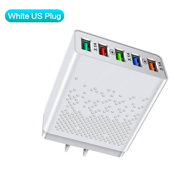 Ports 66W USB Charger Wall Adapter Fast Charger For Phone Charging For iphone Samsung Xiaomi Tablet Quick Mobile Charger QC3.0