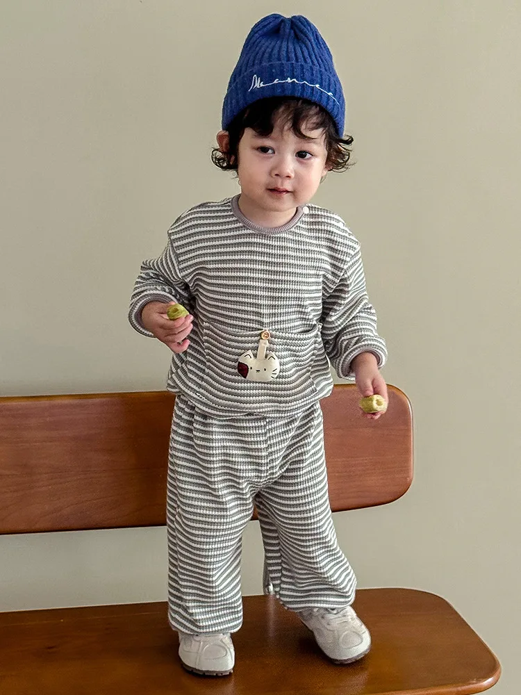 Kids Striped Hoodie and Pants Tracksuit Set for Boys and Girls