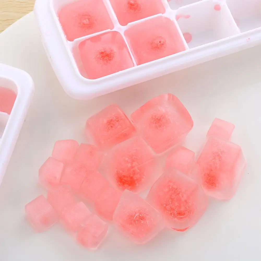 16 Cavity Ice Tray Cube Mold With Lid Non-stick Plastic Mold Drink Jelly Freezer Maker Box Plastic Cover Kitchen Ice Cream Tools