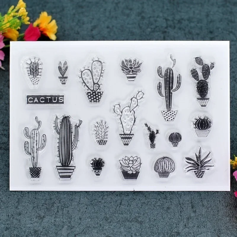 Cactus Transparent Silicone Stamps for DIY Scrapbooking Card Making Kids Fun Decoration clear stamps clear rubber stamps