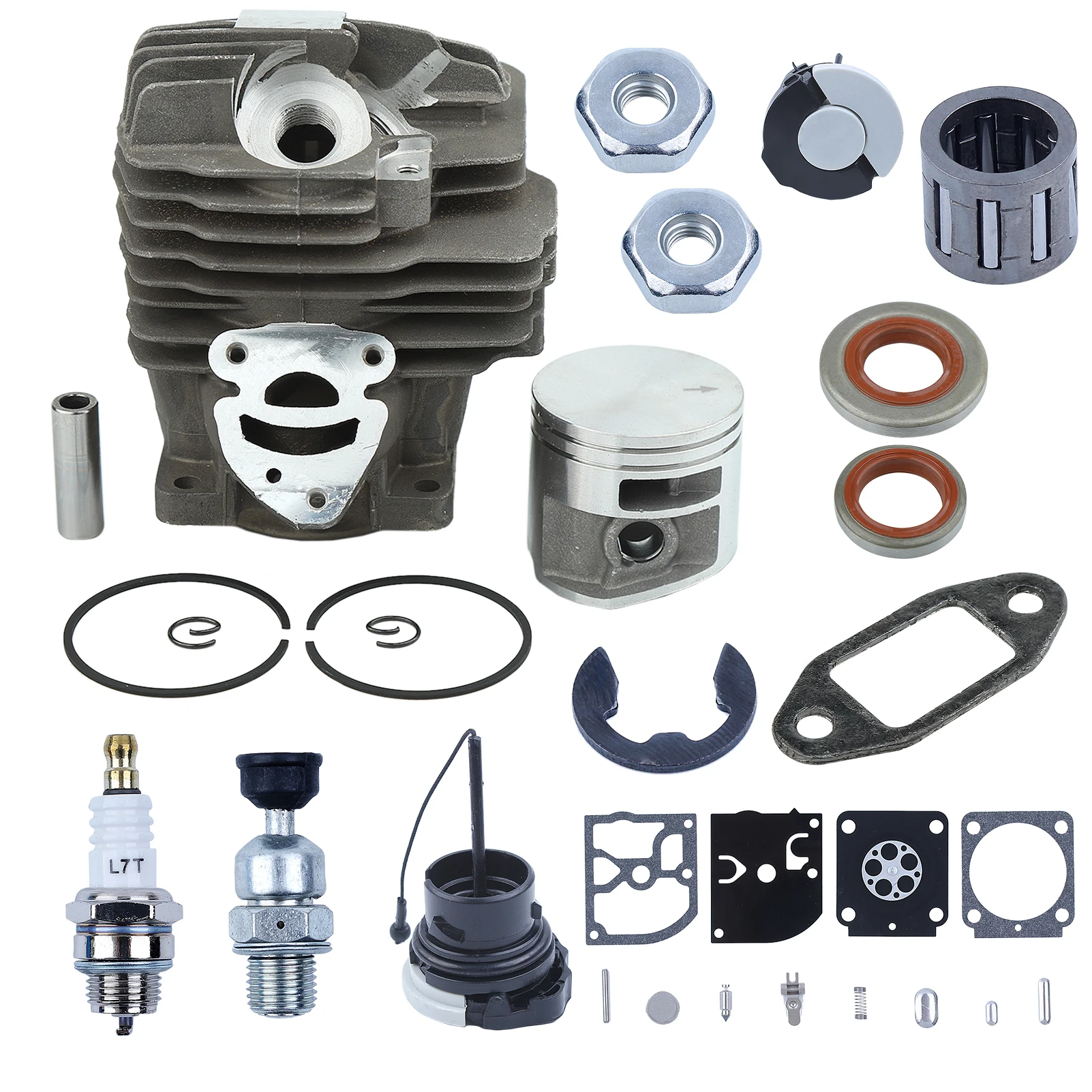Kit Carb Pistone Cilindro 44.7Mm Per Stihl Ms261 Ms 261 Ms261C Sostituzione Motosega 1141 020 1200 Tappo Gas Paraolio