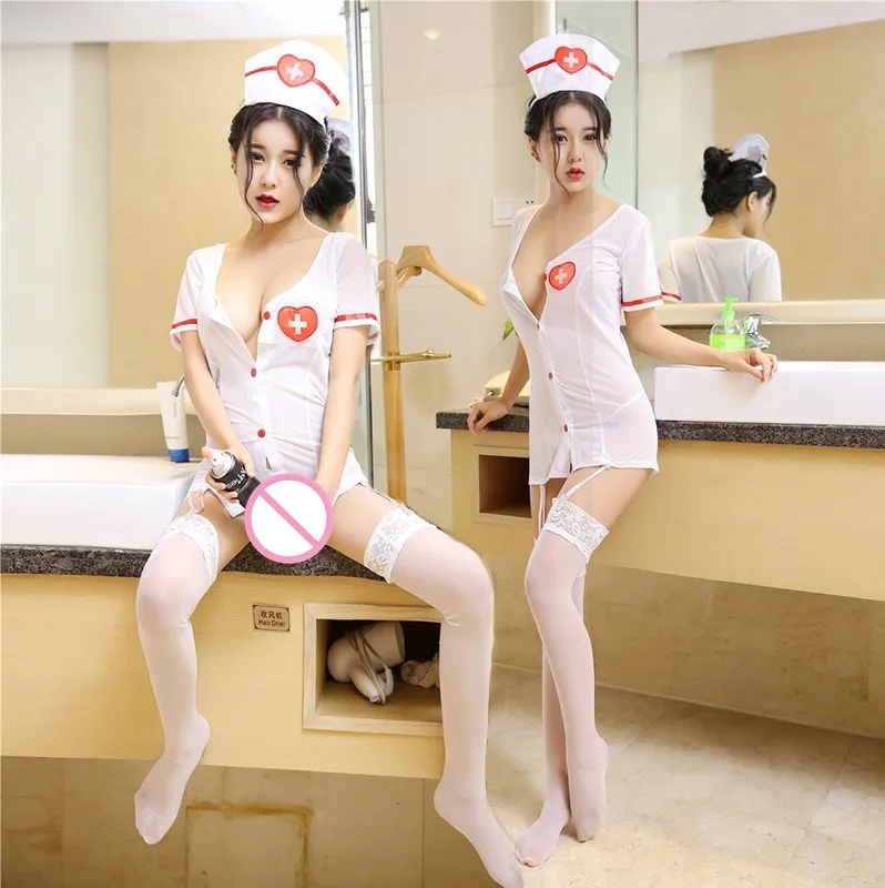 

Fdfklak Role-playing Sexy Female Nurse Uniform Suit Temptation Adult Underwear Women Erotic Lingerie Open Crotchless Body Suit