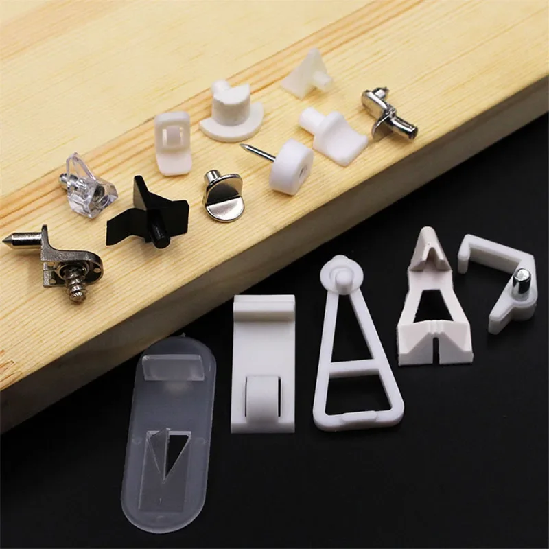 Ishine 10 STKS Plank Ondersteuning Pinnen Plank Ondersteuning Zelfklevende Haringen Kast Plank Ondersteuning Clips Plastic Plank Clips voor Boekenkast Meubels Keuken Partitie