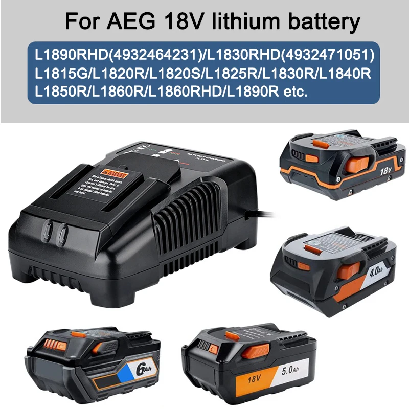 Carregador de Bateria de Lítio 18v para Aeg Ridgid 14.4v 18v Li-ion Bateria Ferramenta de Carregamento da Bateria de Alta Qualidade Carregamento Rápido - Image 5