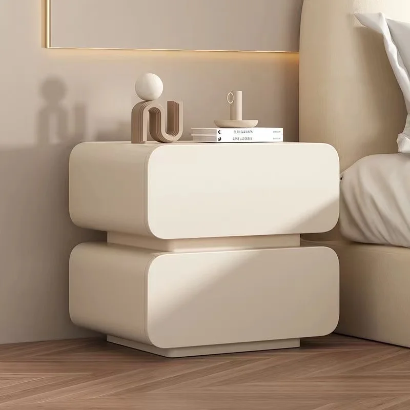 Comfortable Drawers Bedroom Bedside Table Round Auxiliary Mini Tables Bed Headboard End Cabinets Living Room Mesitas De Noche