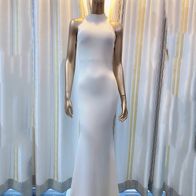 2024 New Birthday Ball Party Sexy Backless Evening Dress Women'S Party Sleeveless Slim Fit Evening Party Annual Meeting Dress