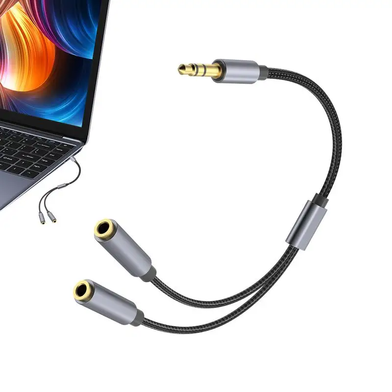 

Y Splitter 3.5mm Headphone Audio Splitter Clear Sound Quality Earphone Adapter Connector For Phone Computer PC