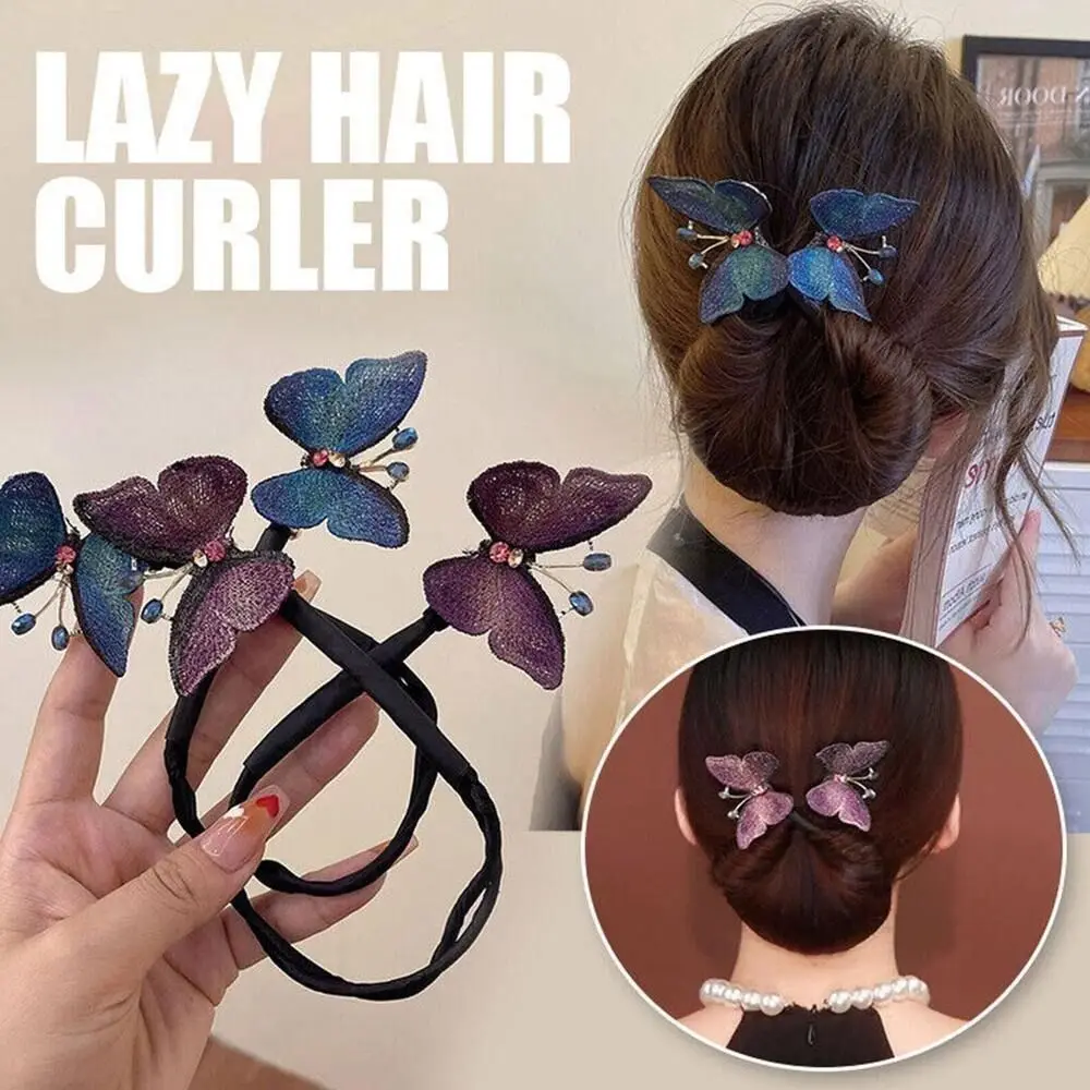 

Alloy Flower Hair Clip Fashion Flexible Non-slip Hair Bun Roller Hair Styling Tool Lazy Hair Curler Women Girls