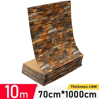 1/5/10m/Roll Retro 3D Wall Sticker Imitation Brick Plane Wall Sticker Furniture Stickers Wallpaper for Wall Living Room Kitchen 1