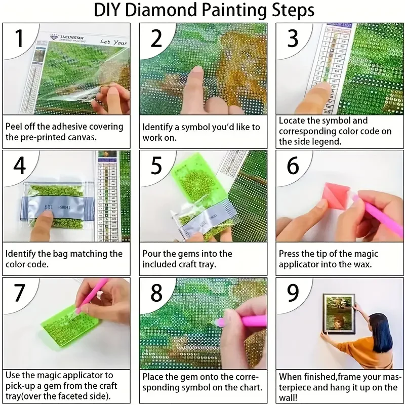 Kit di pittura artistica con diamanti Ricamo Mosaico di cristallo pieno 5D Kit di dipinti con diamanti fai da te Nuovi accessori 2025 30x30 cm Wall Art - immagine 6
