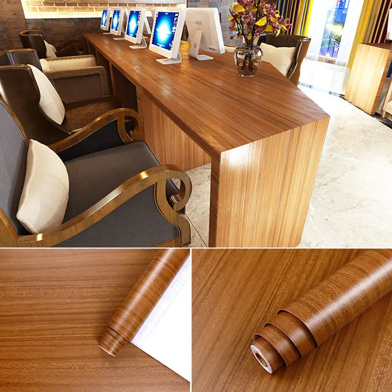 Wood Grain Vinyl Contact Paper for Home Renovation - Self-Adhesive & Waterproof Decor