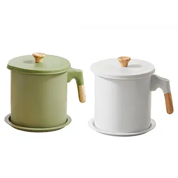 Small Deep Fryer Pot with Strainer Oil Saving Nonstick Heightened .4L Cooking Fryer Frying Home French Fries Chicken 1