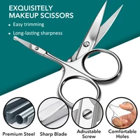 1Pcs Professional Small Makeup Eyebrows Grooming Scissors Cuticles For Face Nose Hair Beard Trimmer Men and Women Beauty Tool 2