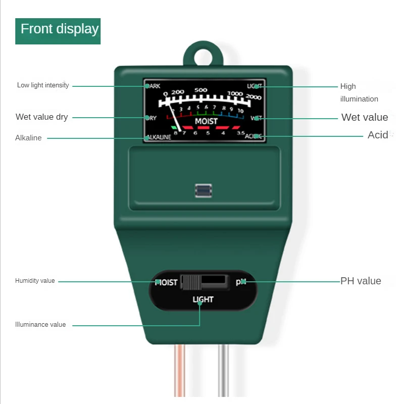 3 in 1 Soil PH Meter Hygrometer Soil Tester Plants Growth Moisture Light Intensity Meter Garden Plant Tool