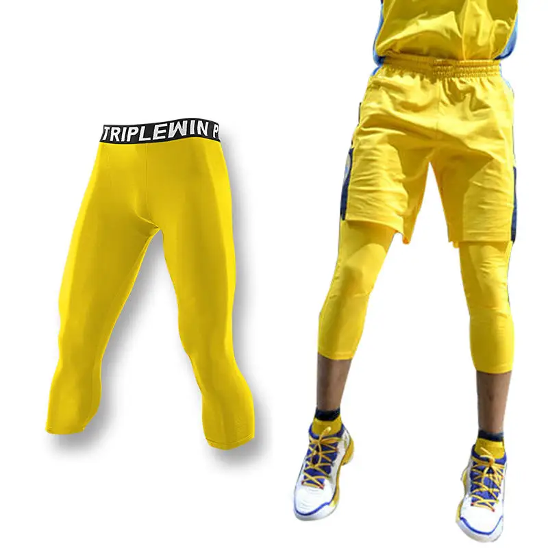 Men Women Kids Children Capri Running Tights GYM 3/4 Pants Basketball Football Soccer Fitness Exercise Sport Hiking Leggings 01