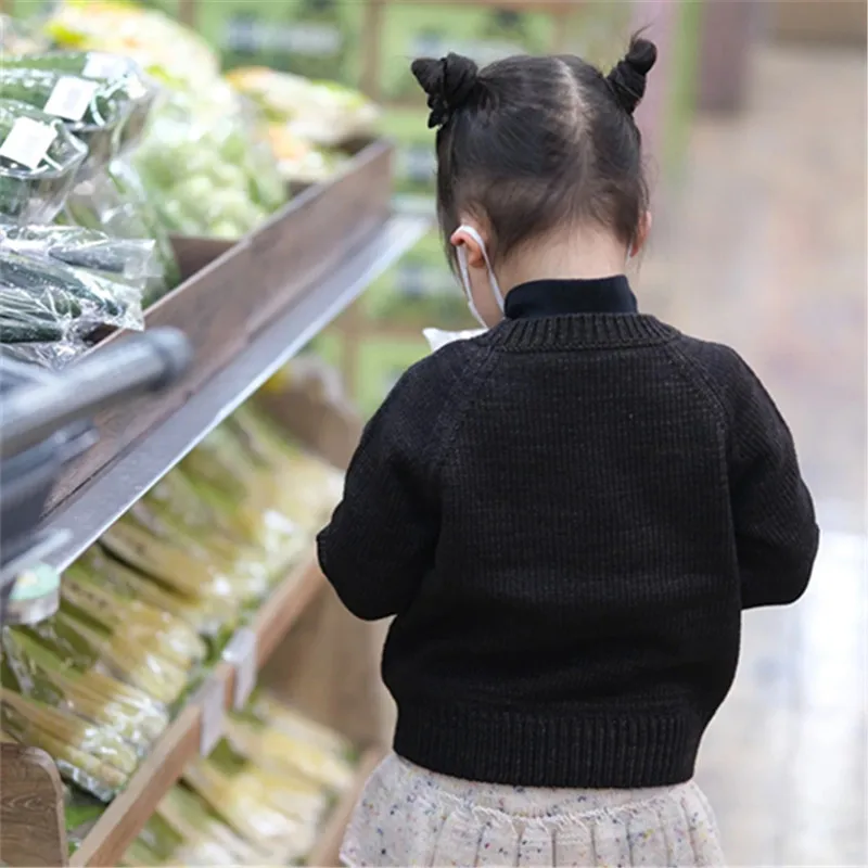 Girl Vintage Embroidered Sweater Winter Cartoon Owl Kids Clothes Children's Knitted Sweater Baby Boy Knitwear Pullover