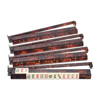 Mahjong Tile Rack 4-Piece Anti-Slip Organizer Tortoiseshell Mahjong Rack Set For Players Seniors Hobbyists Game Room Family 1