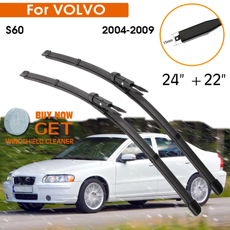 Car Wiper Blade For Volvo S60 20042009 Windshield Rubber Silicon Refill Front Window Wiper 24