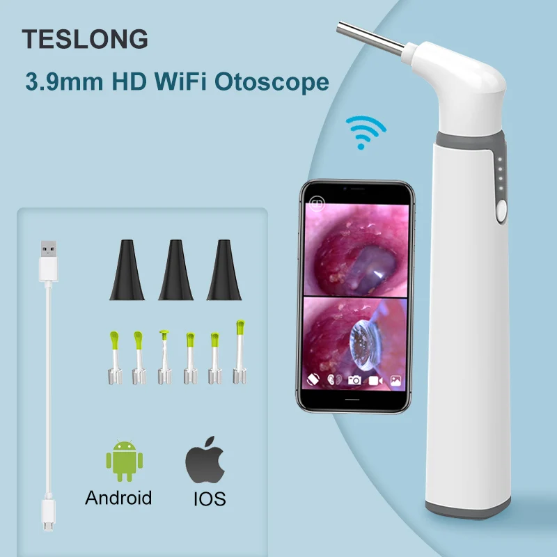 

3.9mm Wifi Ear Endoscope Camera 1080P Video Otoscope Ear Inspect Camera Borescope Digital Medical Otoscop for ios android