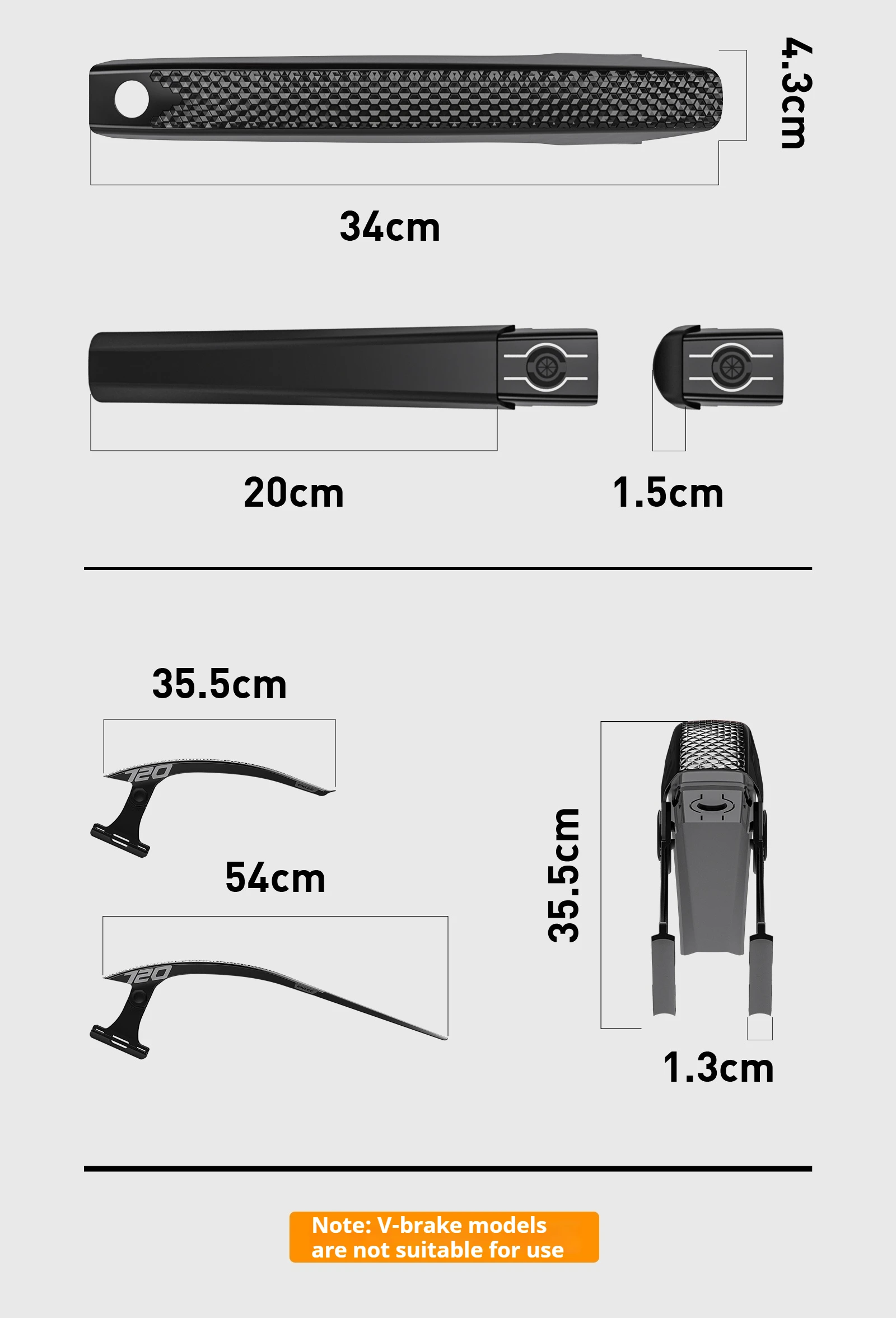 Description Picture 5 of itemENLEE Bicycle Fenders Front/Rear Tire Wheel Fenders Mudguard MTB Mountain Bike Road Cycling Fix Gear Accessories