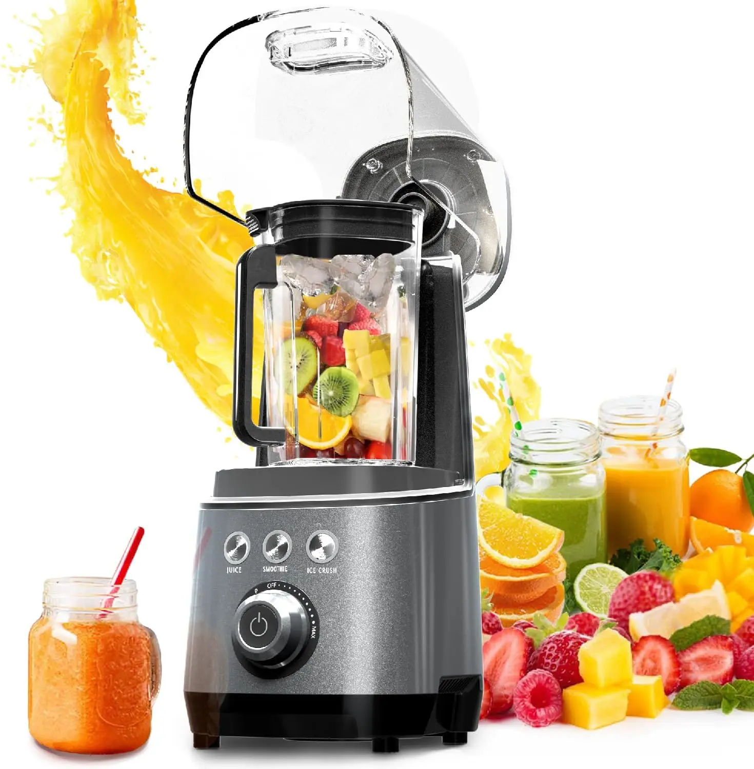 

Feekaa Quiet Blender for Shakes and Smoothies, with Low Noise Soundproof and 44oz Tritan Jar, Quiet Blenders for Kitchen